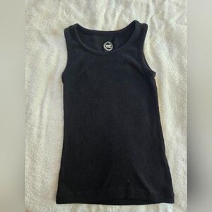 Girl's Black Ribbed Tank Top